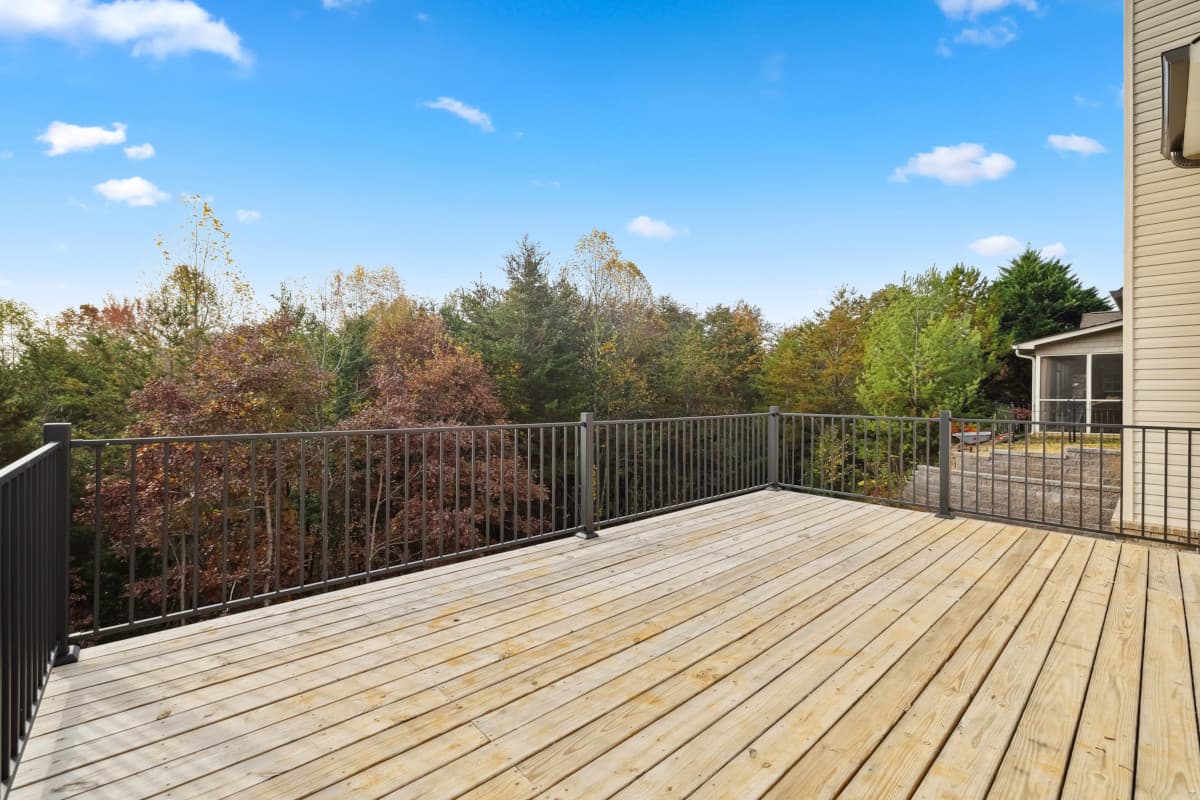 Traditional pressure-treated deck