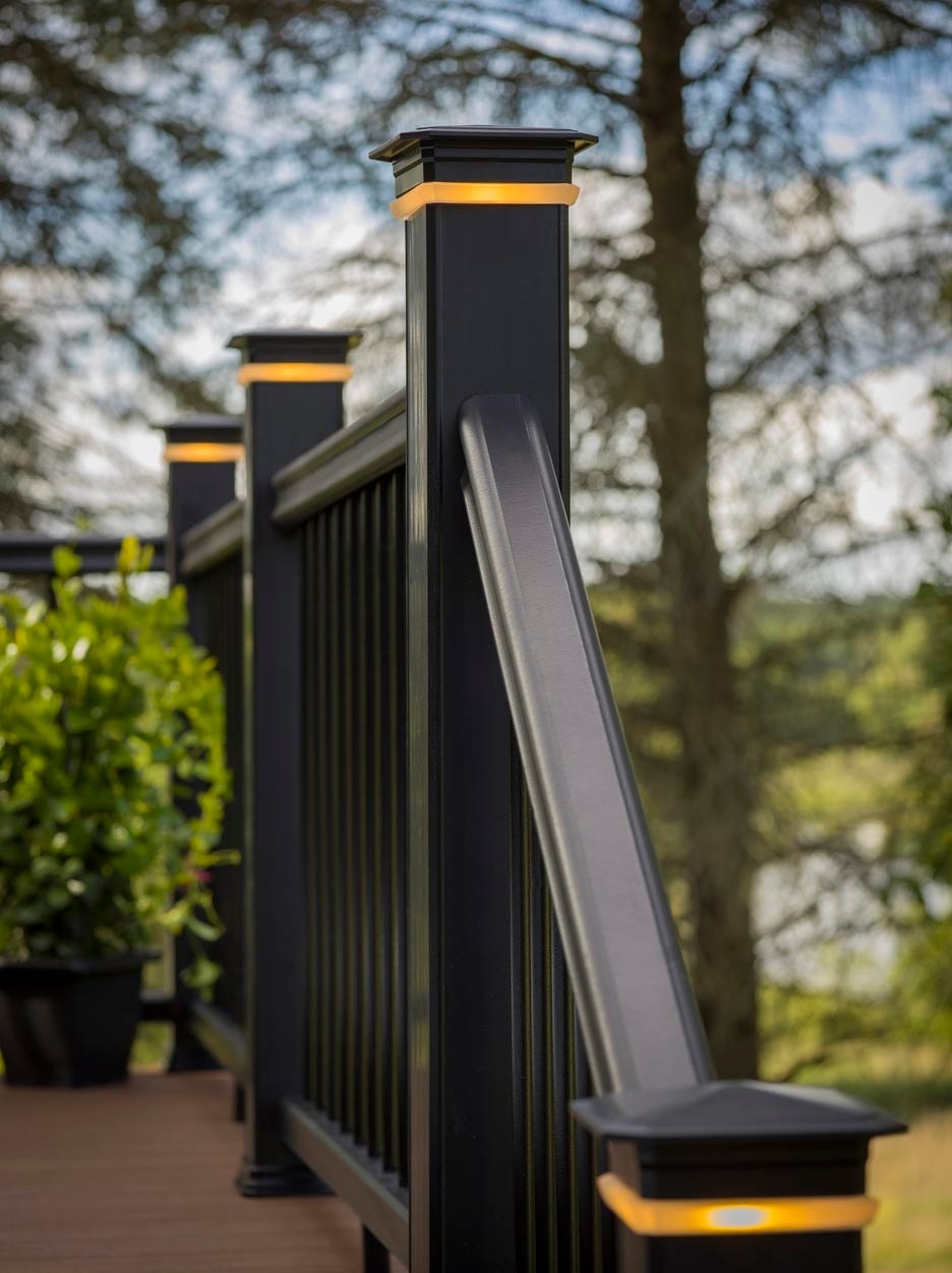 TimberTech Radiance Rail black composite with integrated lighting